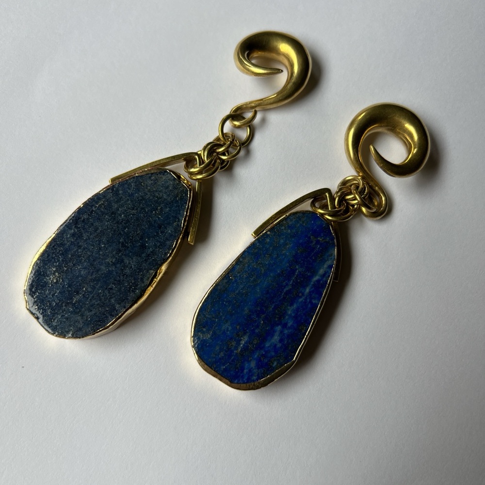 Diablo Organics lapis lazuli ear weights